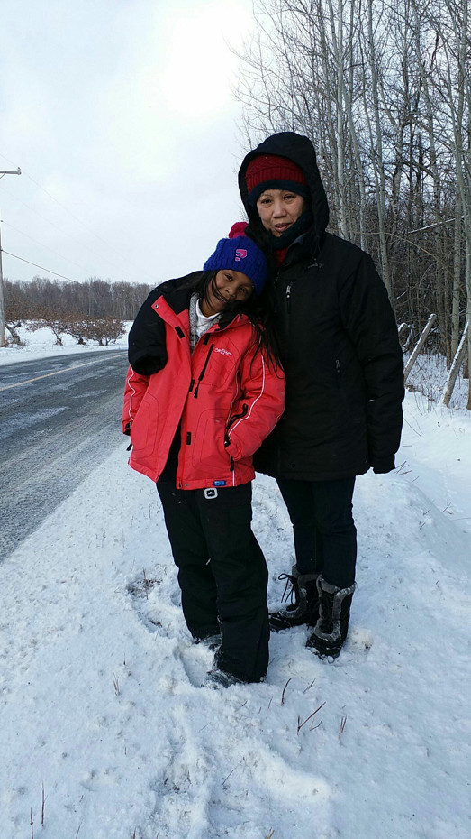 Vanessa and Keana in the Snow, Montreal, Quebec, Canada